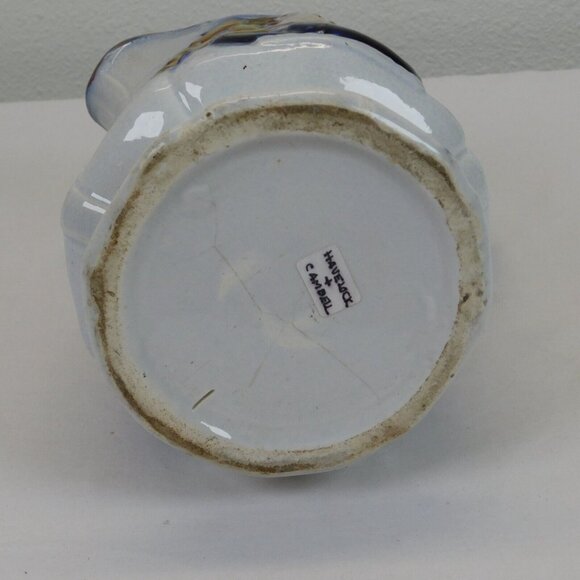 Antique Flow Blue Ceramic Copper Luster Commemorative Jug Cambell Havelock FLAW - Picture 11 of 14